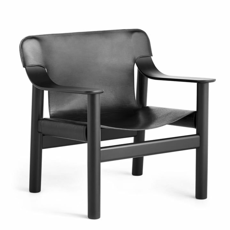 Furniture * | Hay Bernard Armchair, Matt Lacquered Oak / Black Leather Gift Selection