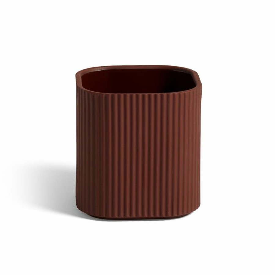 Home Accessories * | Hay Facade Herb Pot, 11 X 11 Cm, Dark Terracotta Best-Selling