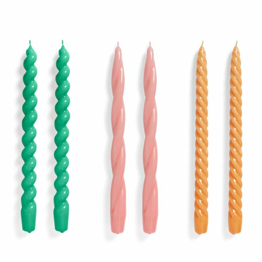 Home Accessories * | Hay Spiral Stick Candles Cut Price