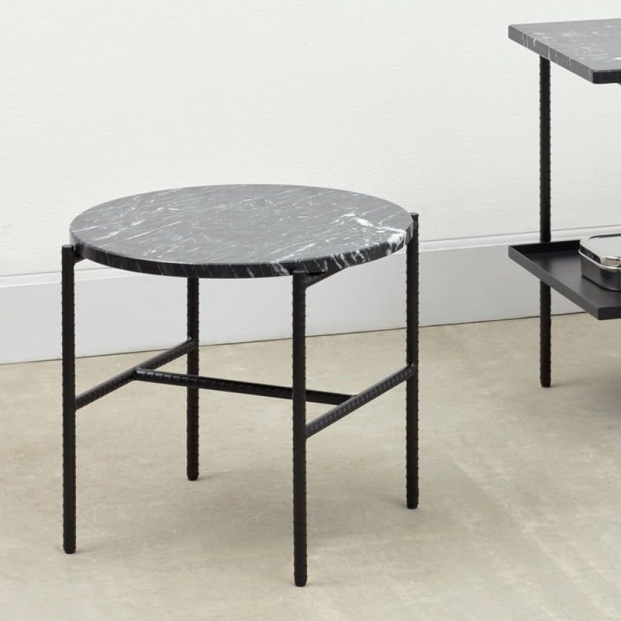 Furniture * | Hay Rebar Side Table, O 45 X H 40.5 Cm, Marble / Black Typical Style