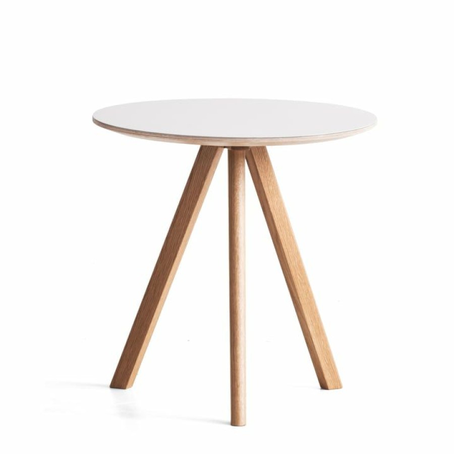 Furniture * | Hay Copenhague Cph20 Side Table O 50 Cm, Lacquered Oak With Linoleum, Off-White 100% Guarantee