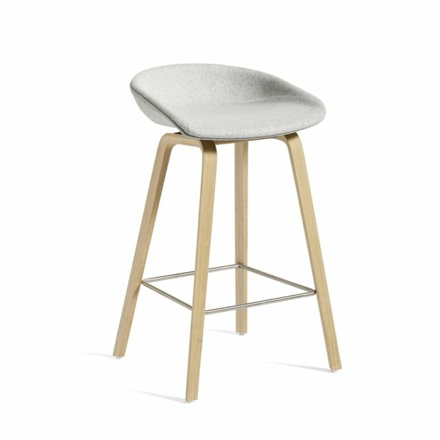 Furniture * | Hay About A Stool Aas 33, H 75 Cm, Frame Oak (Soaped) / Seat Cushion Divina Melange 120 Discount