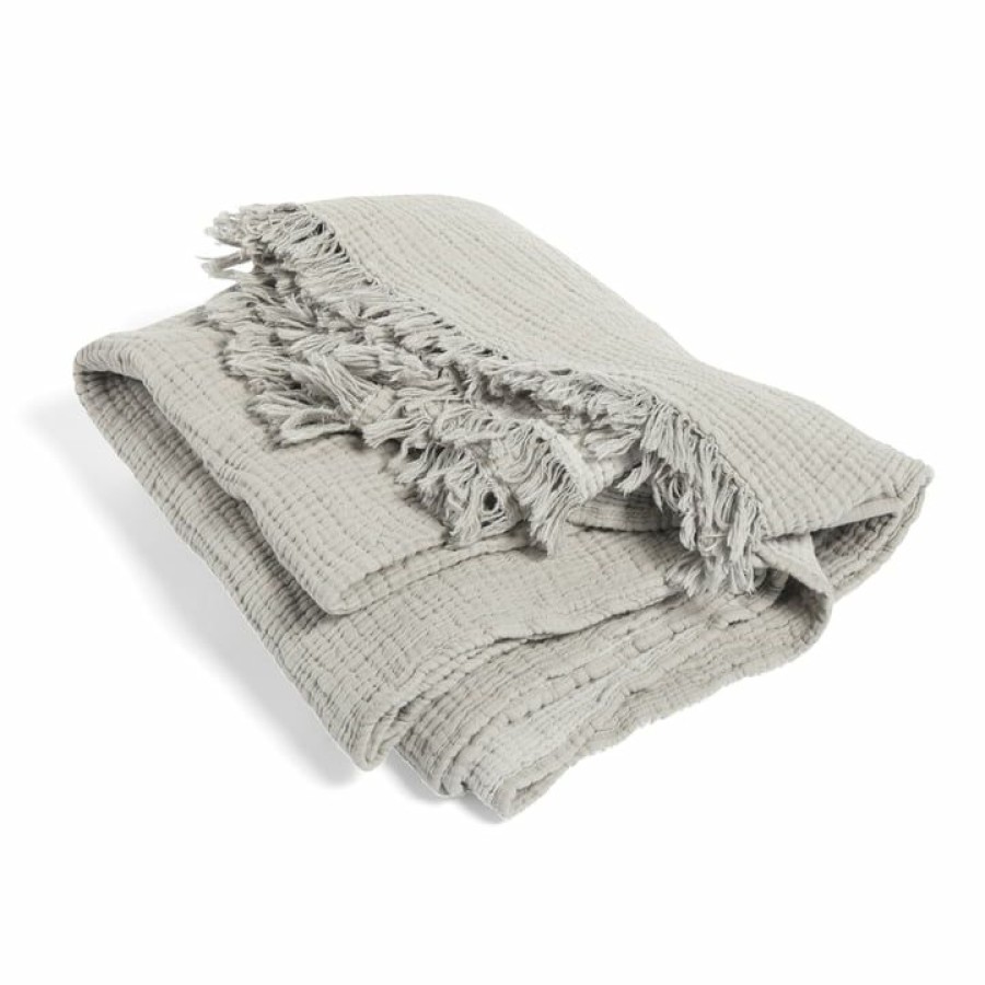 Home Accessories * | Hay Crinkle Woollen Blanket, Grey Best-Selling