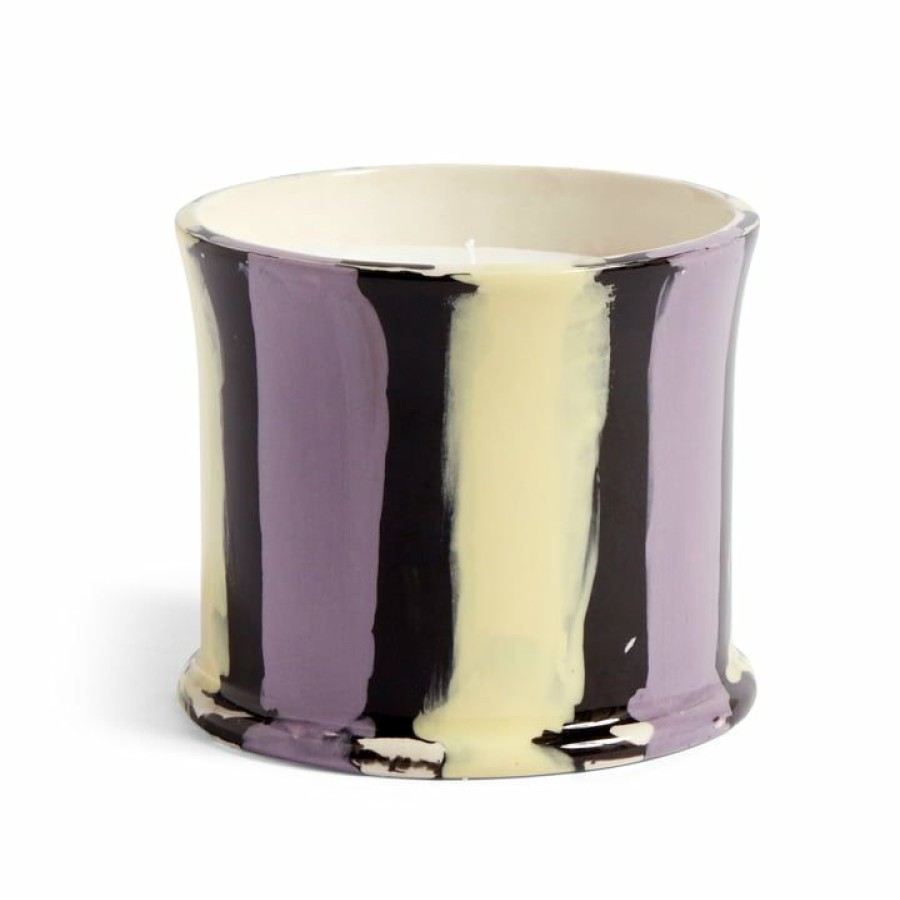 Home Accessories * | Hay Stripe Scented Candle, O 10 X H 8.5 Cm, Fig Leaf 100% Guarantee